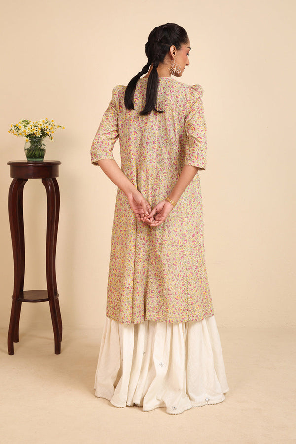 Block-Printed Flared Kurta