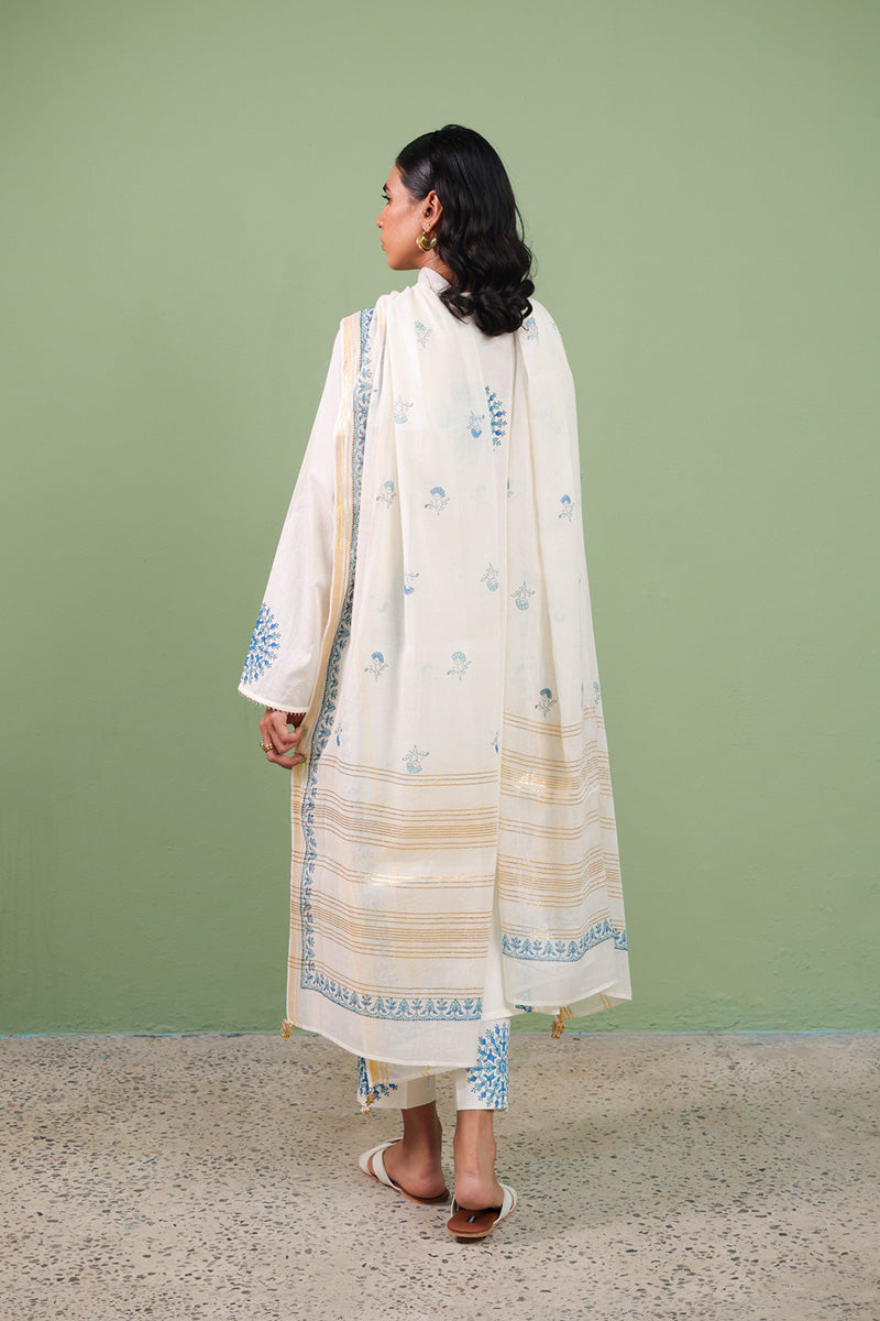 Block-Printed Anarkali 3 Piece Suit