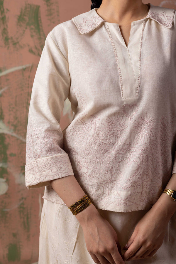 Heartline Embroidered Top