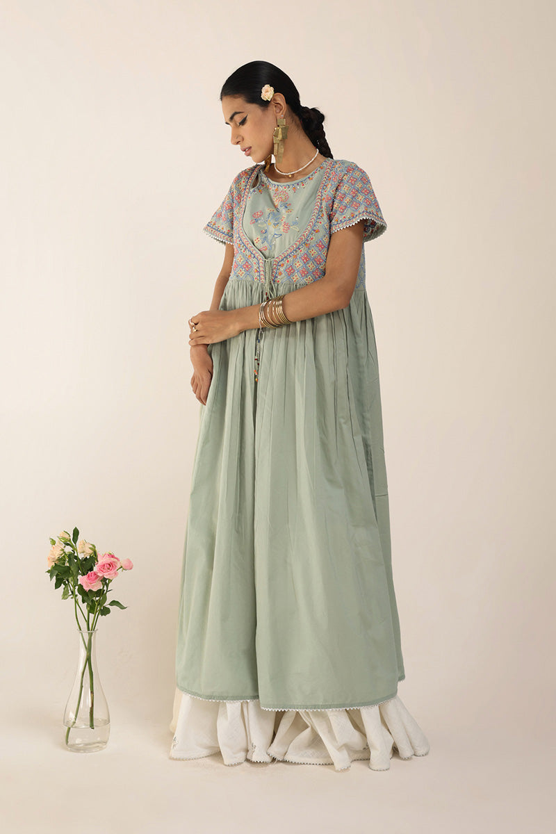 Multani Blue Hues Anarkali Frock