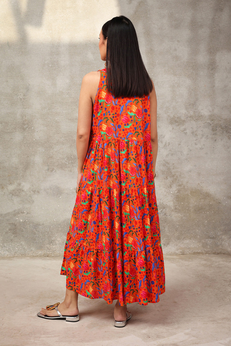 Techno Burst Tiered Dress