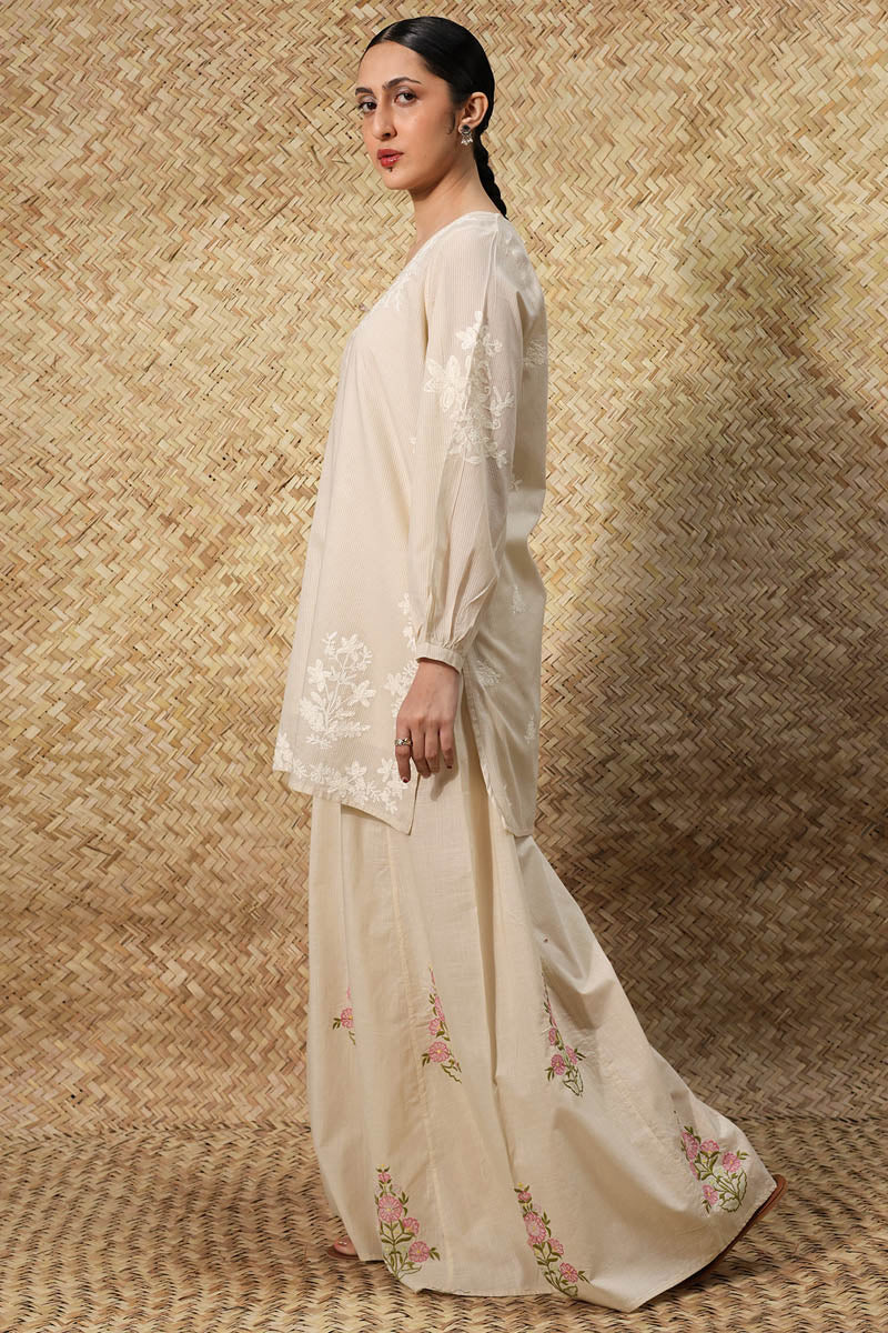 Whispering White Embroidered Set