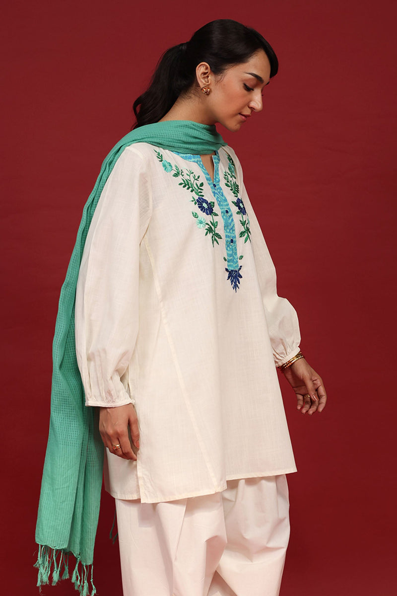 Hand-Embroidered Floral Shirt