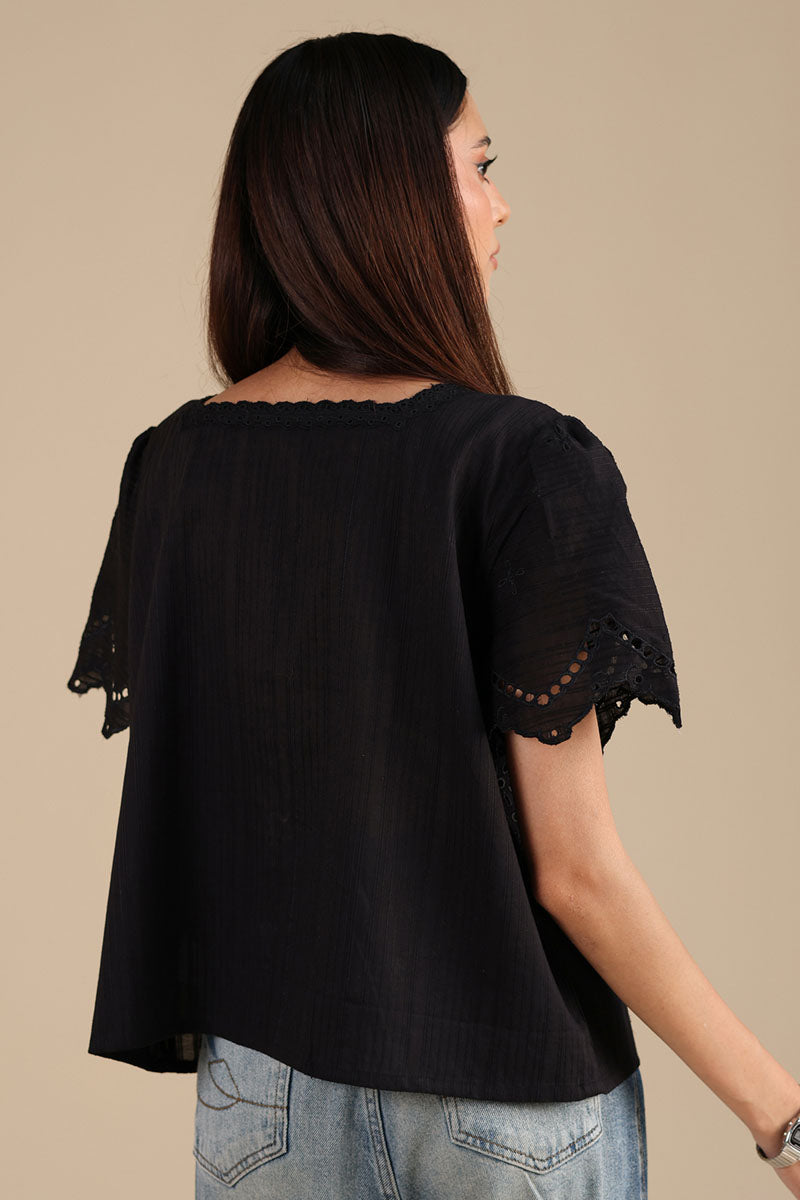 Midnight Broderie Edit Top