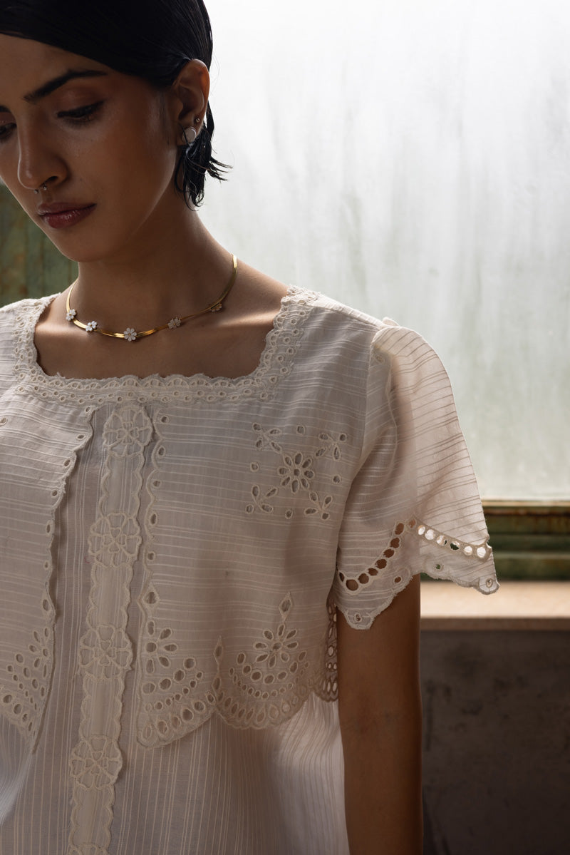 Midnight Broderie Edit Top