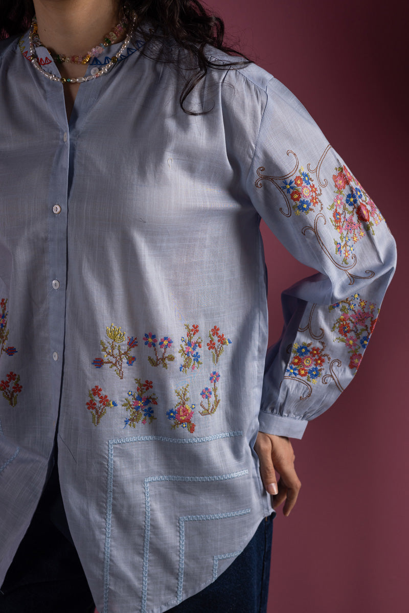 Blush Field Embroidered Top