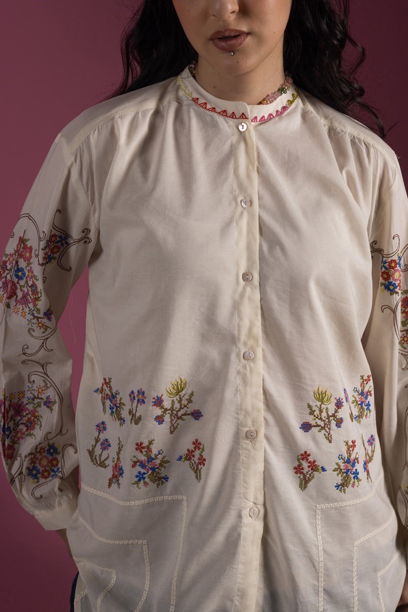 Blush Field Embroidered Top