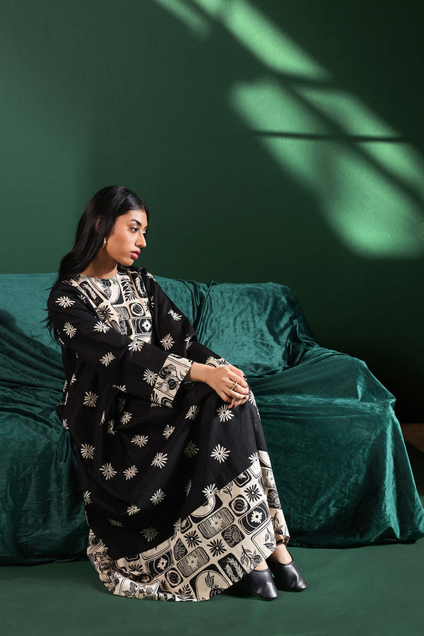 Linocut Cascade Dress