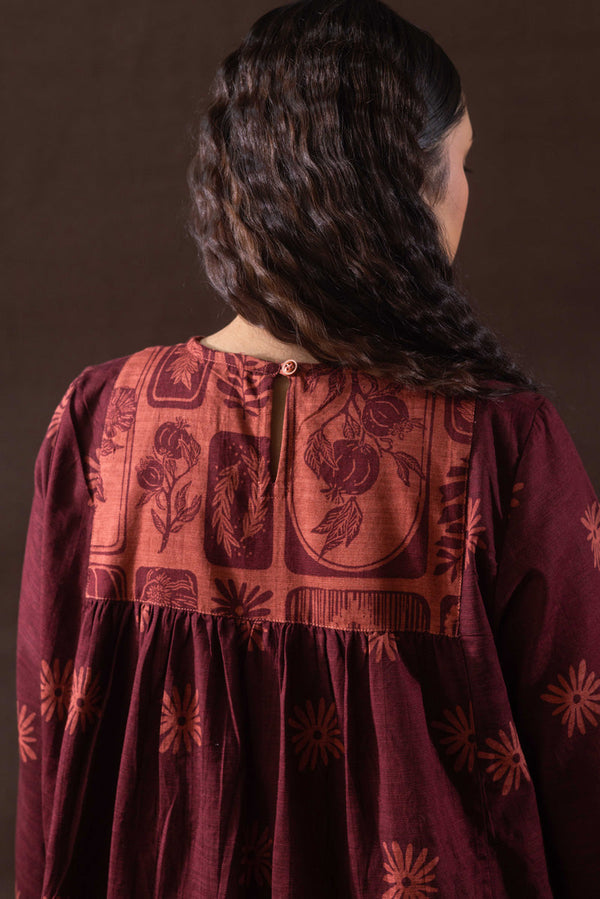 Linocut Cascade Dress