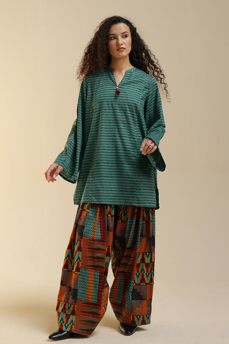 Printed Mosaic Farshi Set