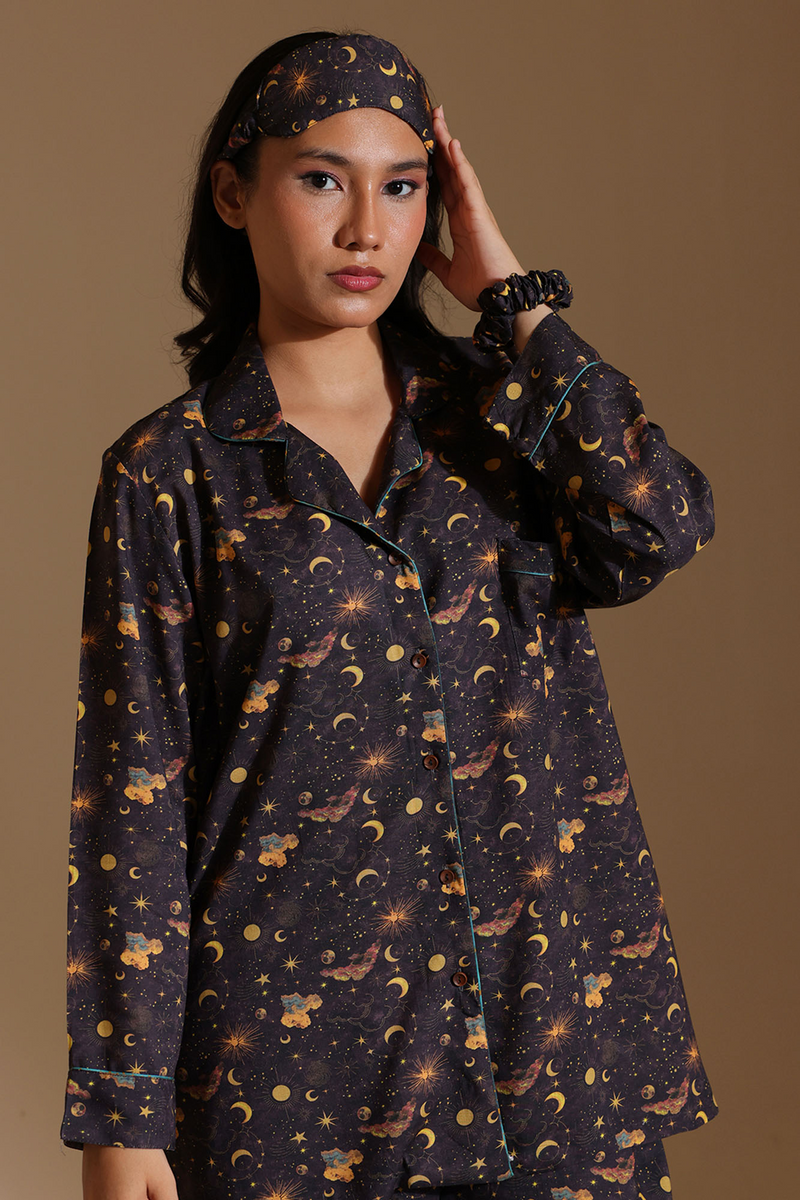 Starry Night Co-ord Set with Eye Mask & Scrunchie
