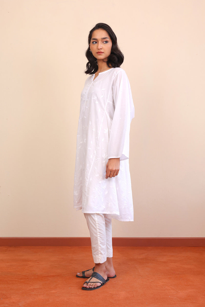 NKR White on White Kurta