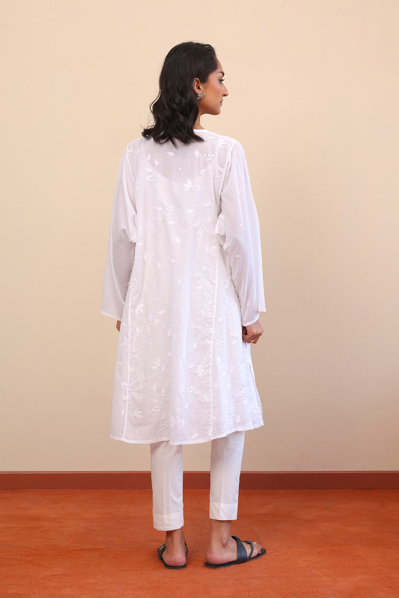 NKR White on White Kurta