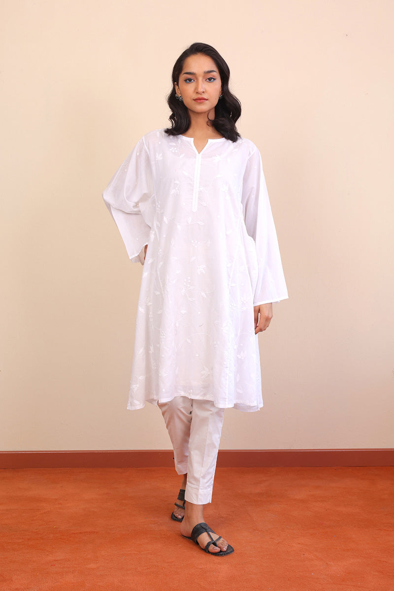 NKR White on White Kurta