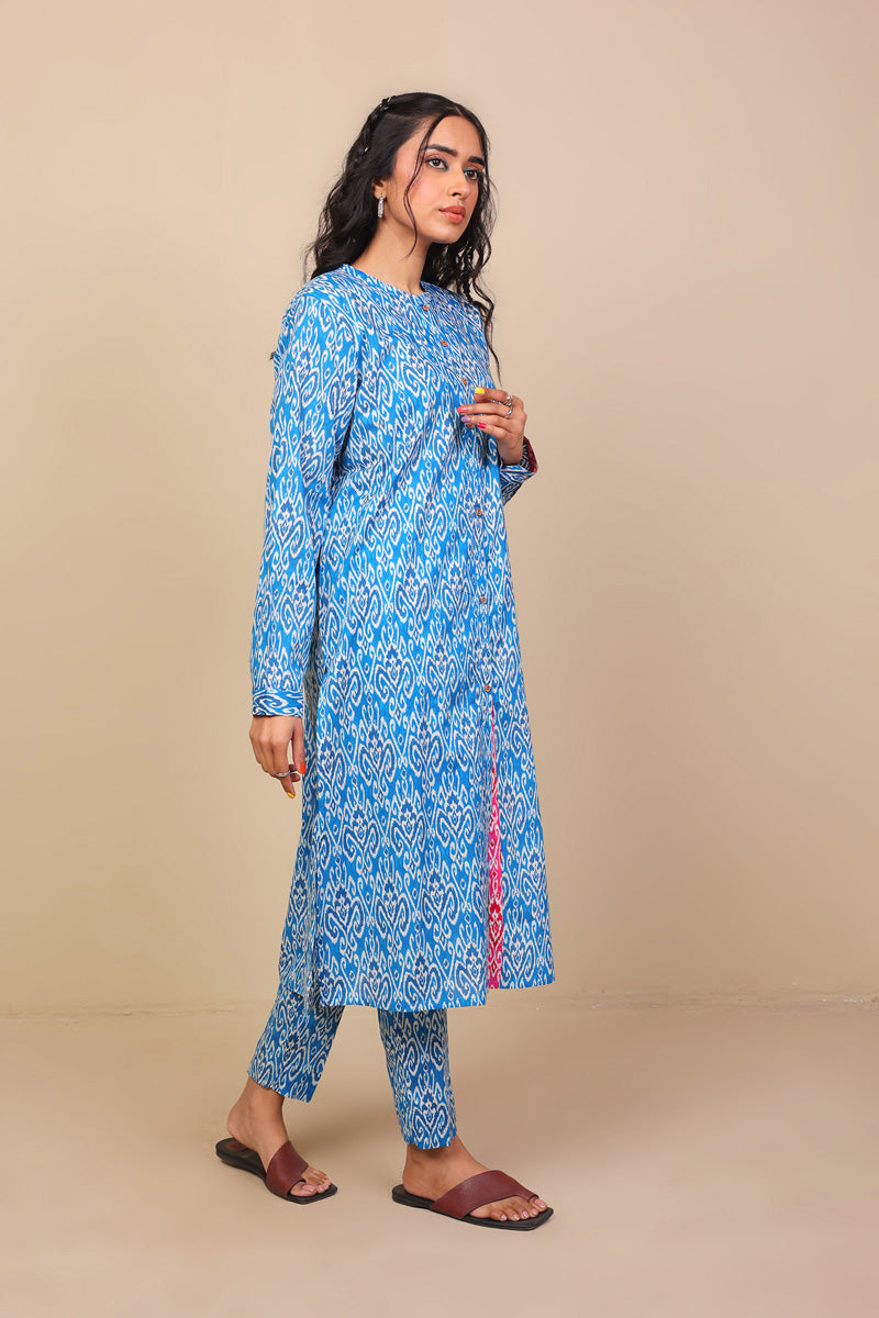 2-Piece Block Printed Saga Asmani