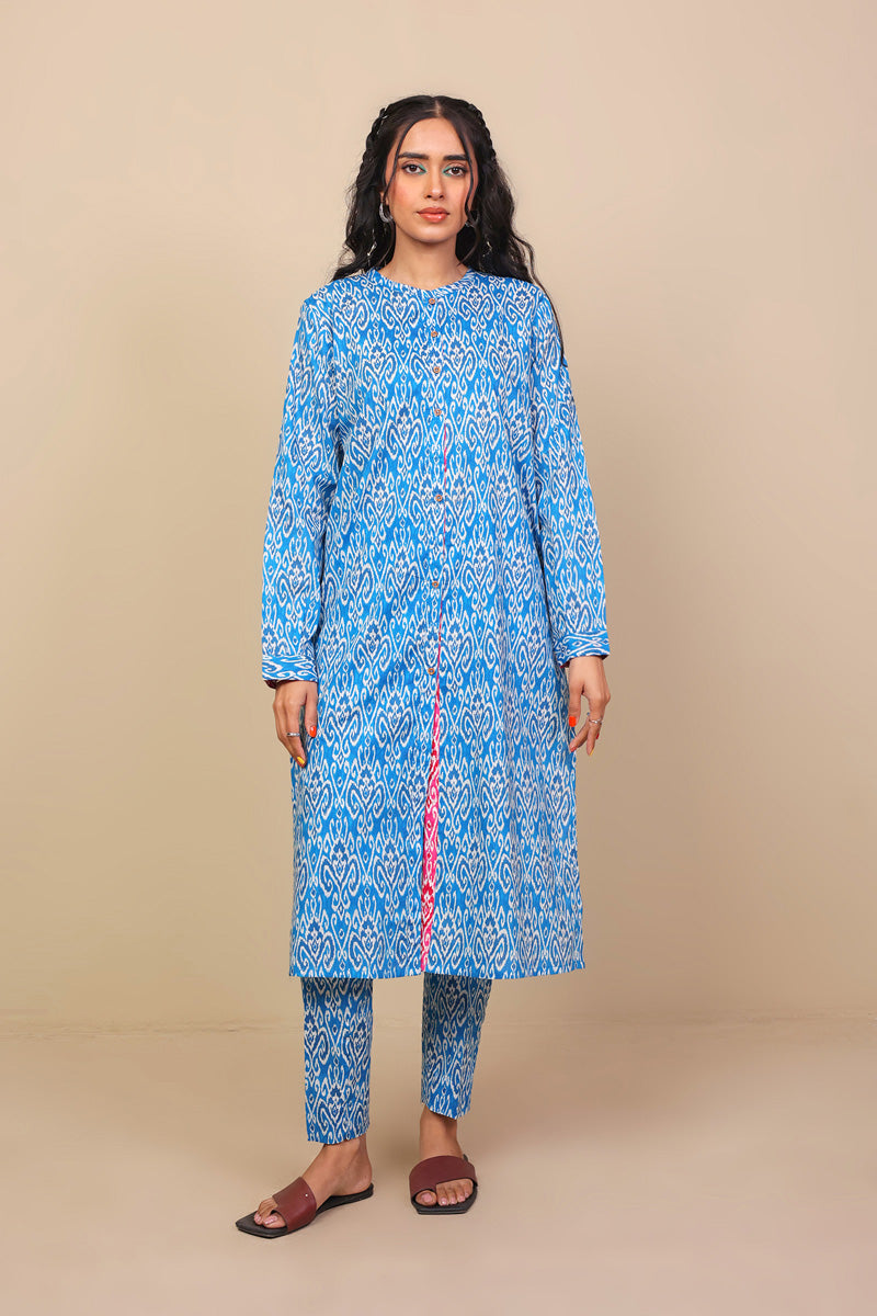 2-Piece Block Printed Saga Asmani