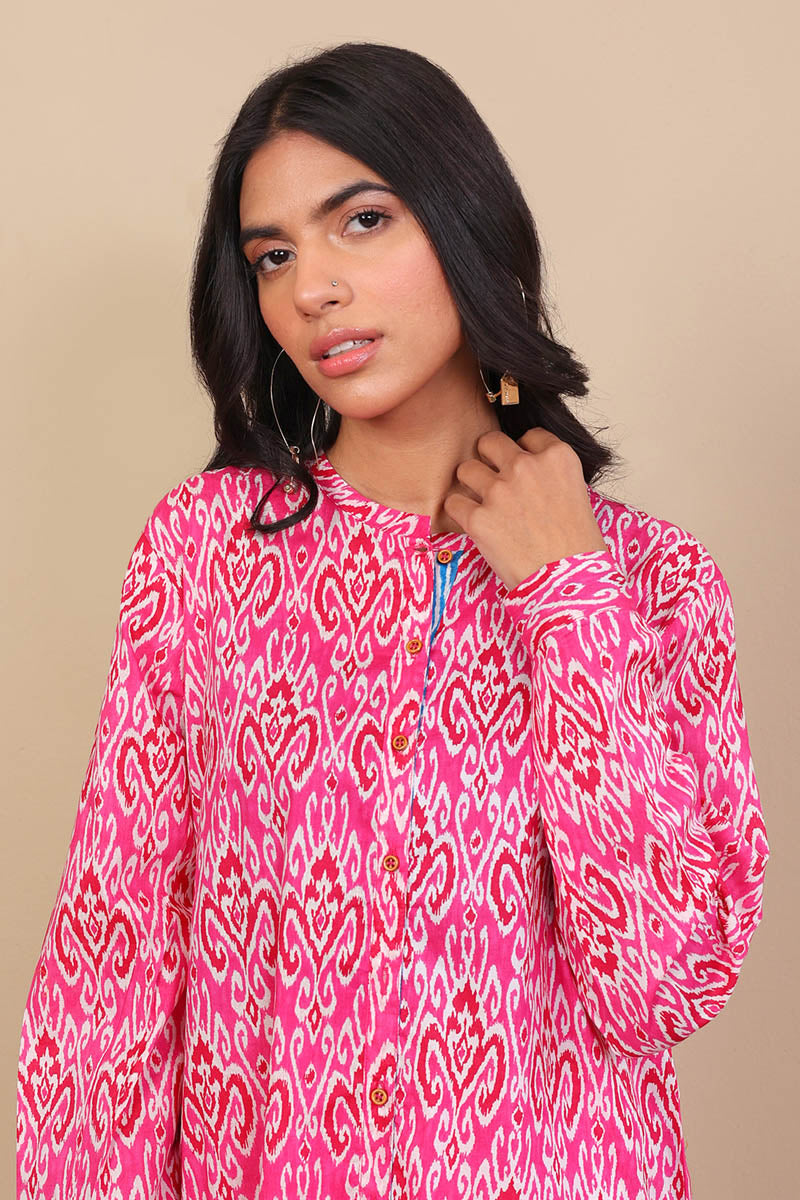 2-Piece Block Printed Saga Gulabi