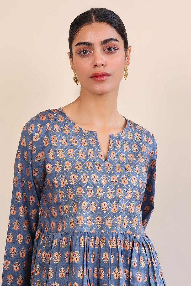 Sunehri Mukaish Dress