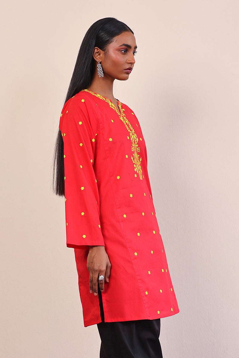 Gul Meena Crimson Kurta