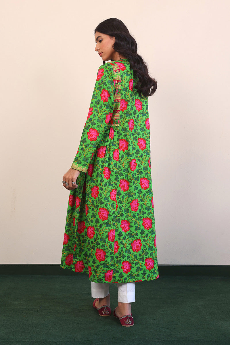 green afghani dress Afghan Traditional Embroidered Green Dress - Made By Afghan Women