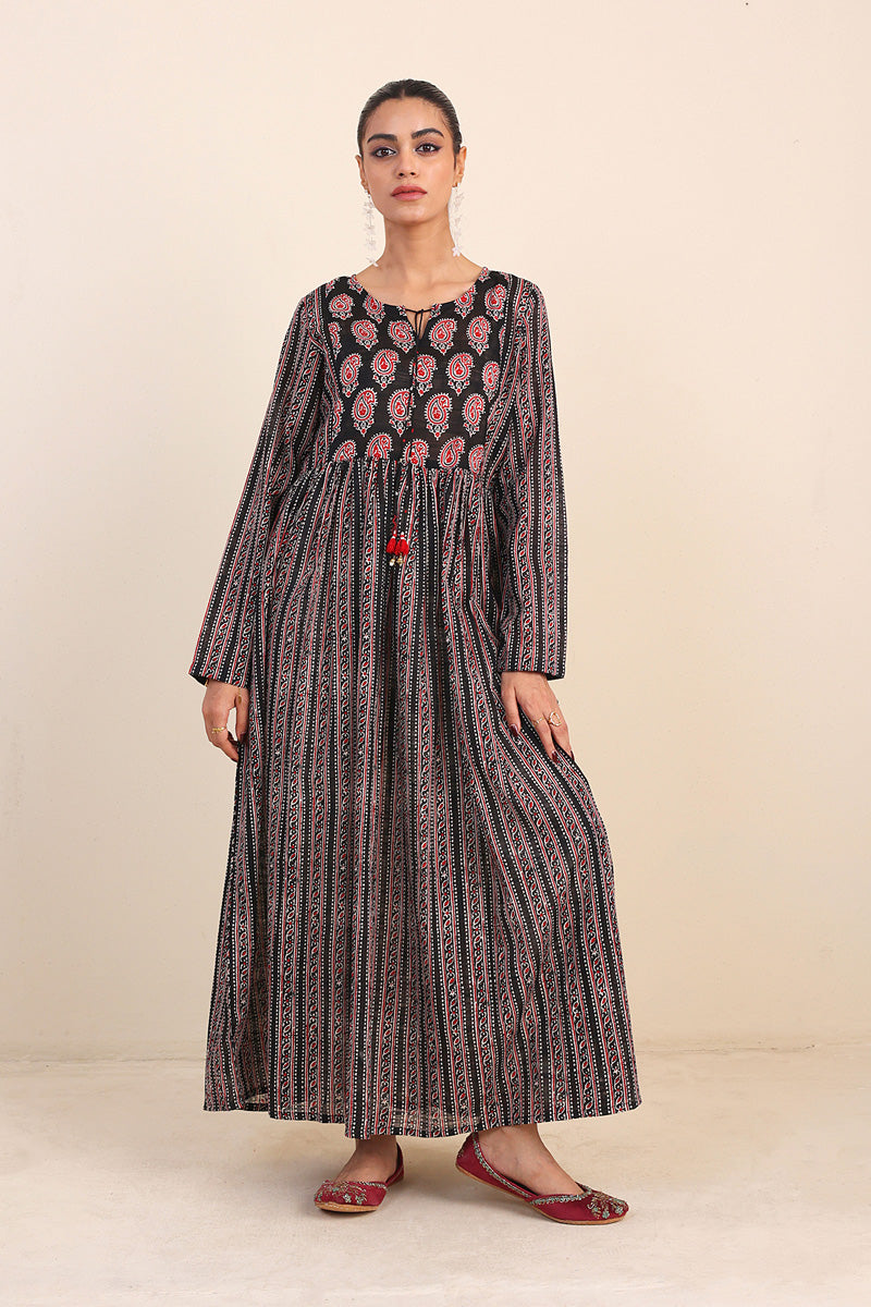 Ajrak Block Dress