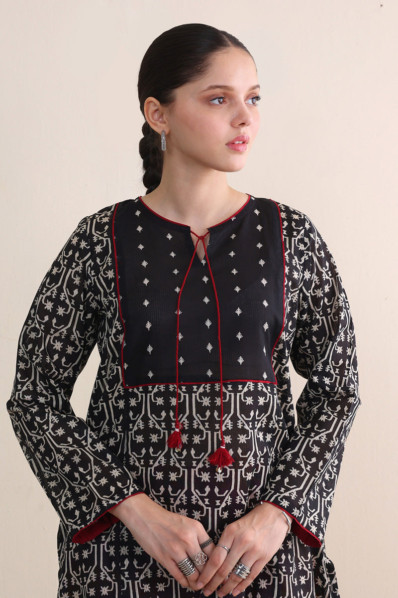 Dhakai Print Blocked Kurta