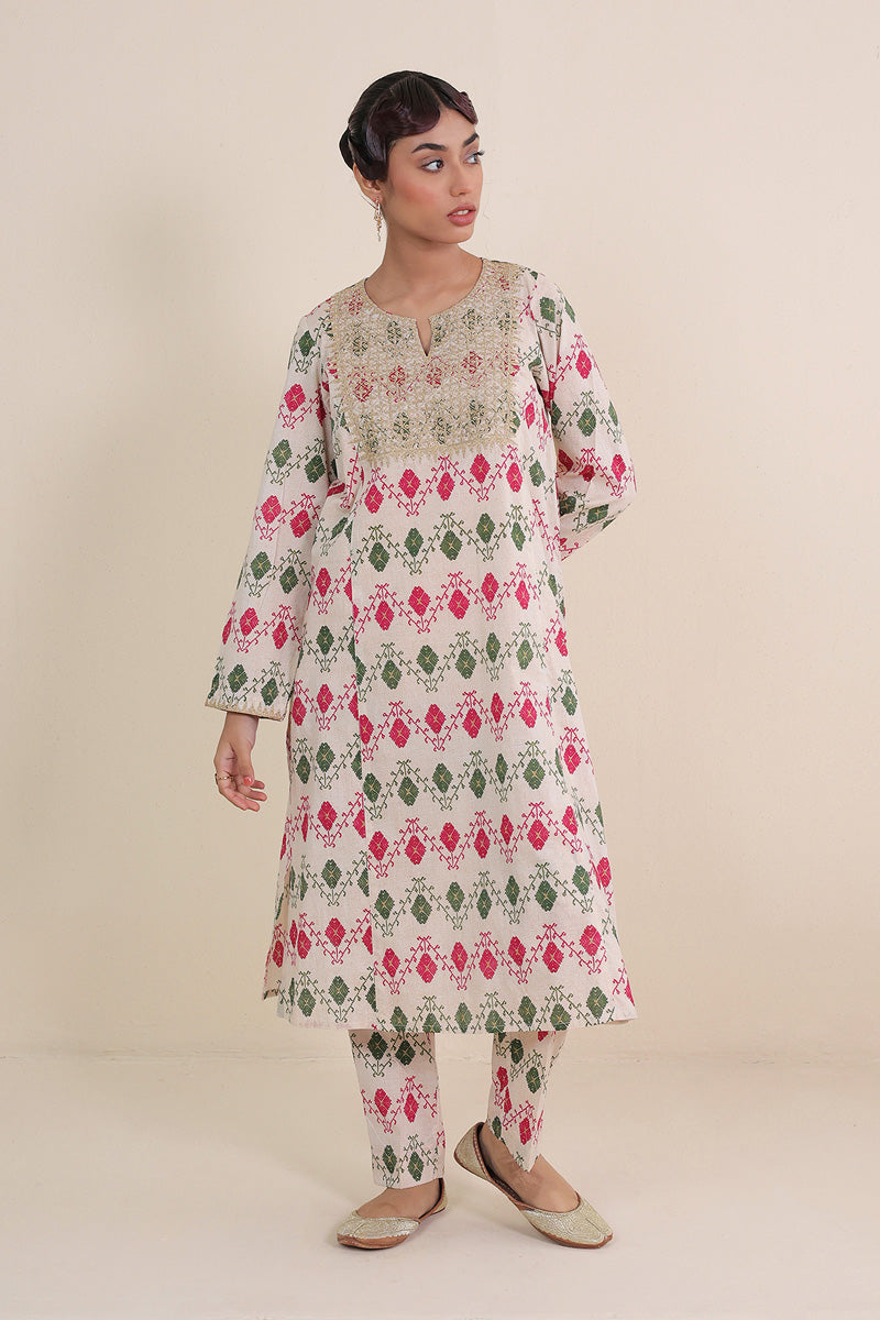 Printed Phulkari 2-Piece Set