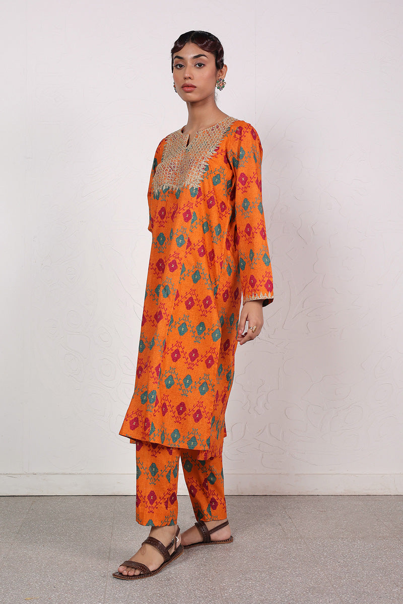 Printed Phulkari 2-Piece Set