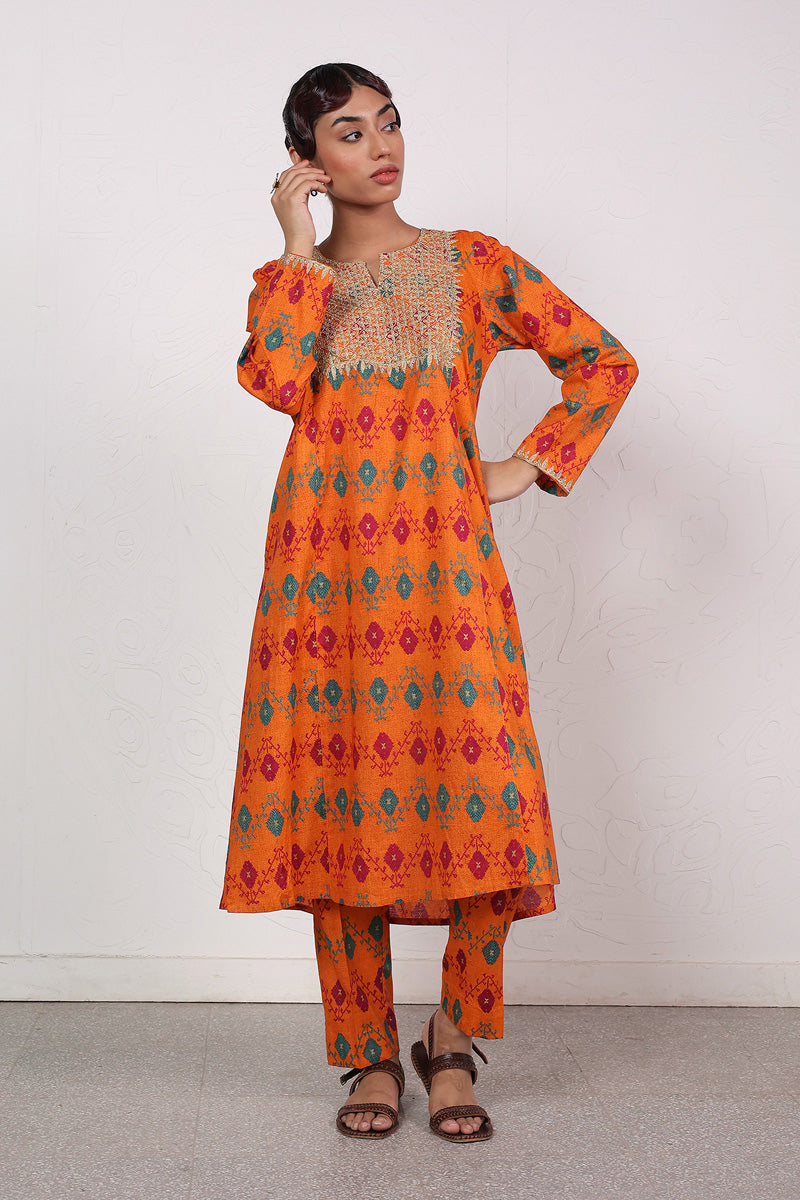 Printed Phulkari 2-Piece Set