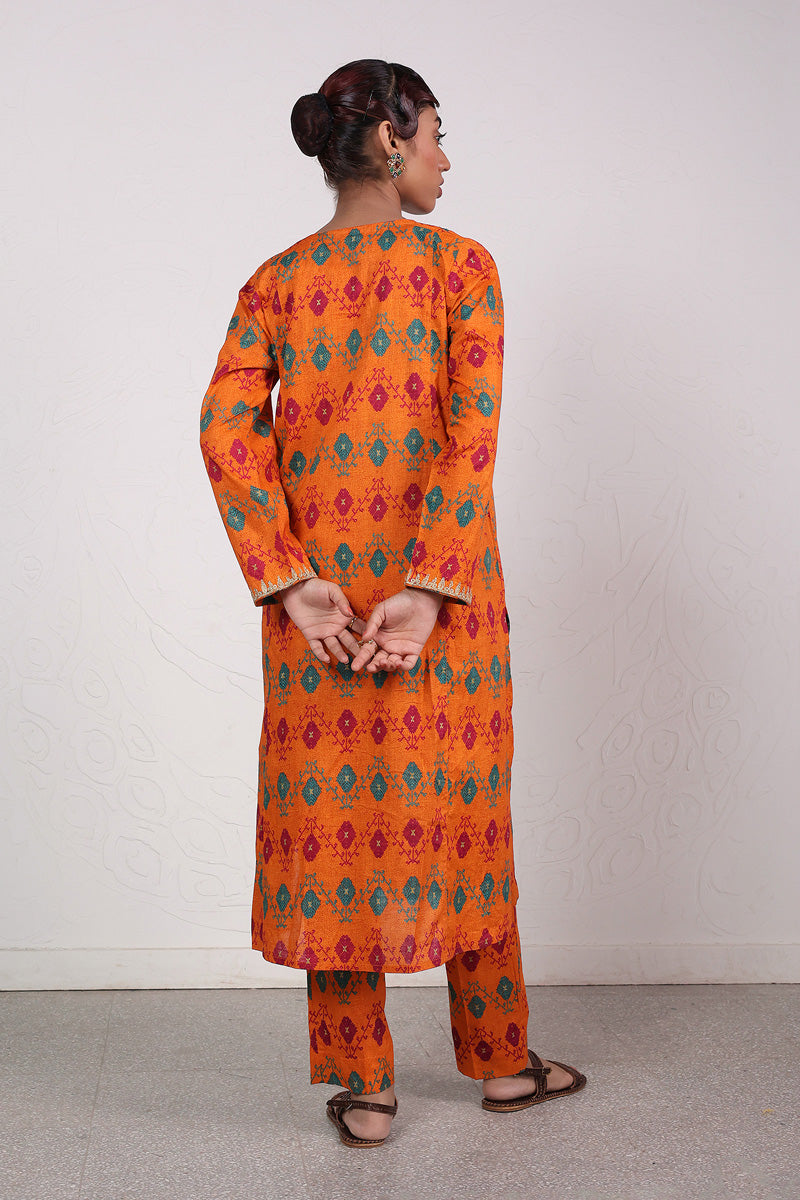 Printed Phulkari 2-Piece Set