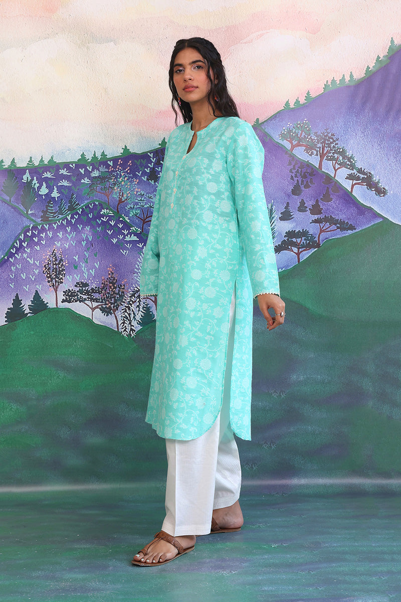 Breezy Blues SeaFoam Kurta