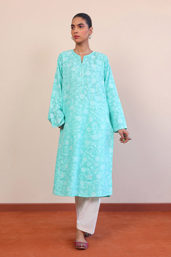 Breezy Blues Jacquard Kurta