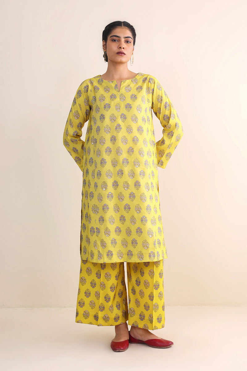 Gulkand Chartreuse Kurta