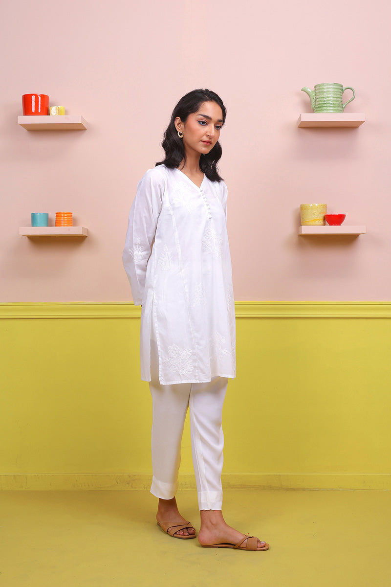 Urban Foliage Hand Embroidered Kurti