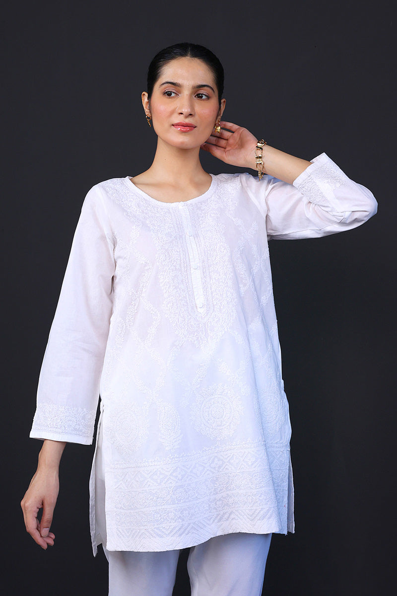 Urban Foliage Hand Embroidered Kurti