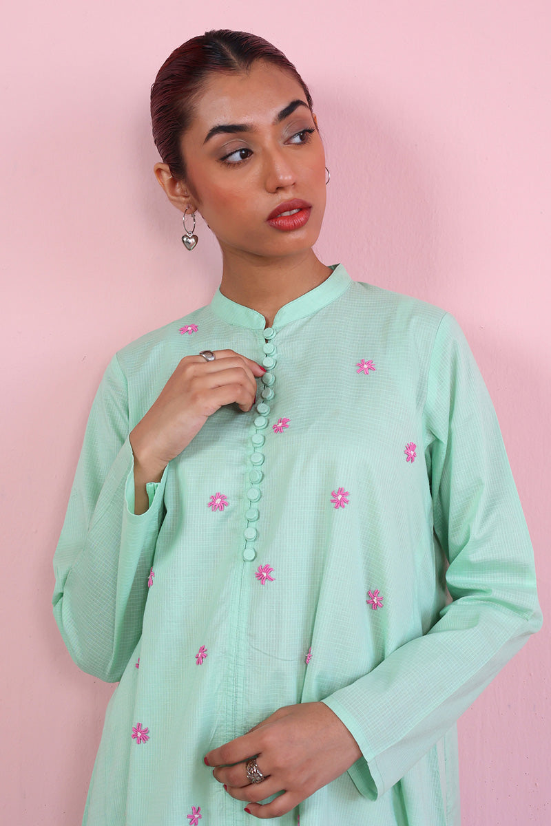 Spring Florets Hand Embroidered Shirt