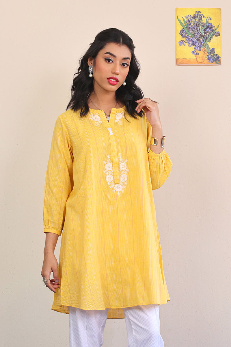 All Yellow Serenity Kurta