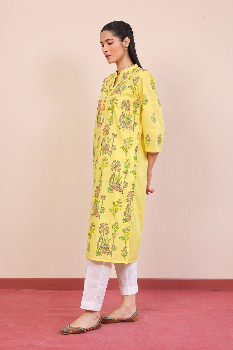 Tropic Splendour Blockprinted Kurta