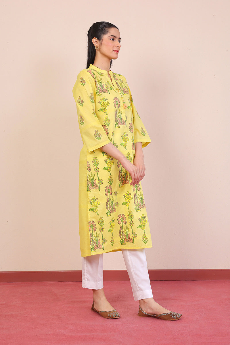 Tropic Splendour Blockprinted Kurta