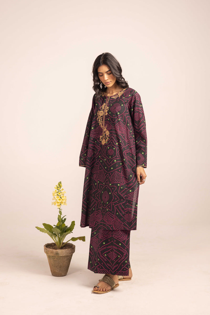 Bandhani Bliss Sunehri Taanka Set