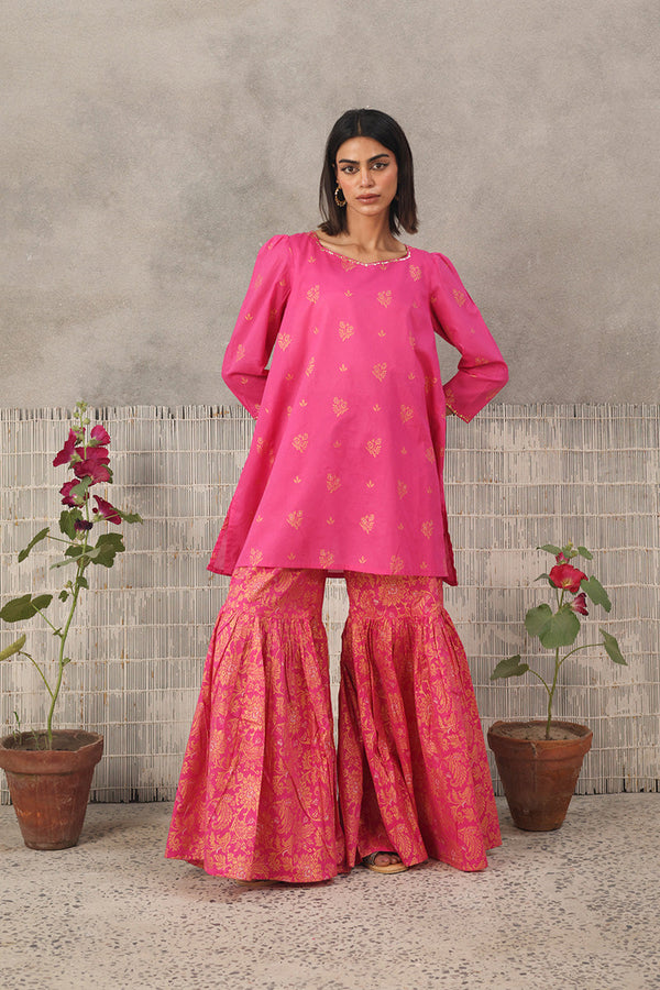 Jacquard Majesty Gharara Suit