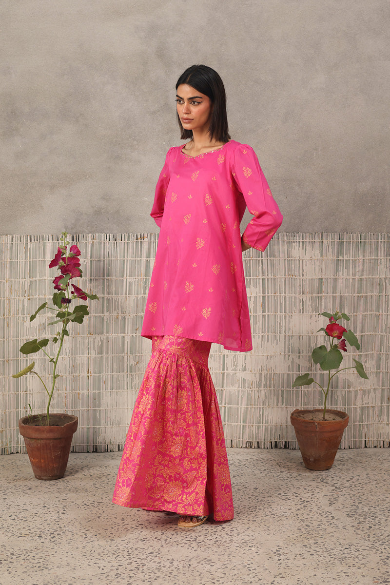 Jacquard Majesty Gharara Suit