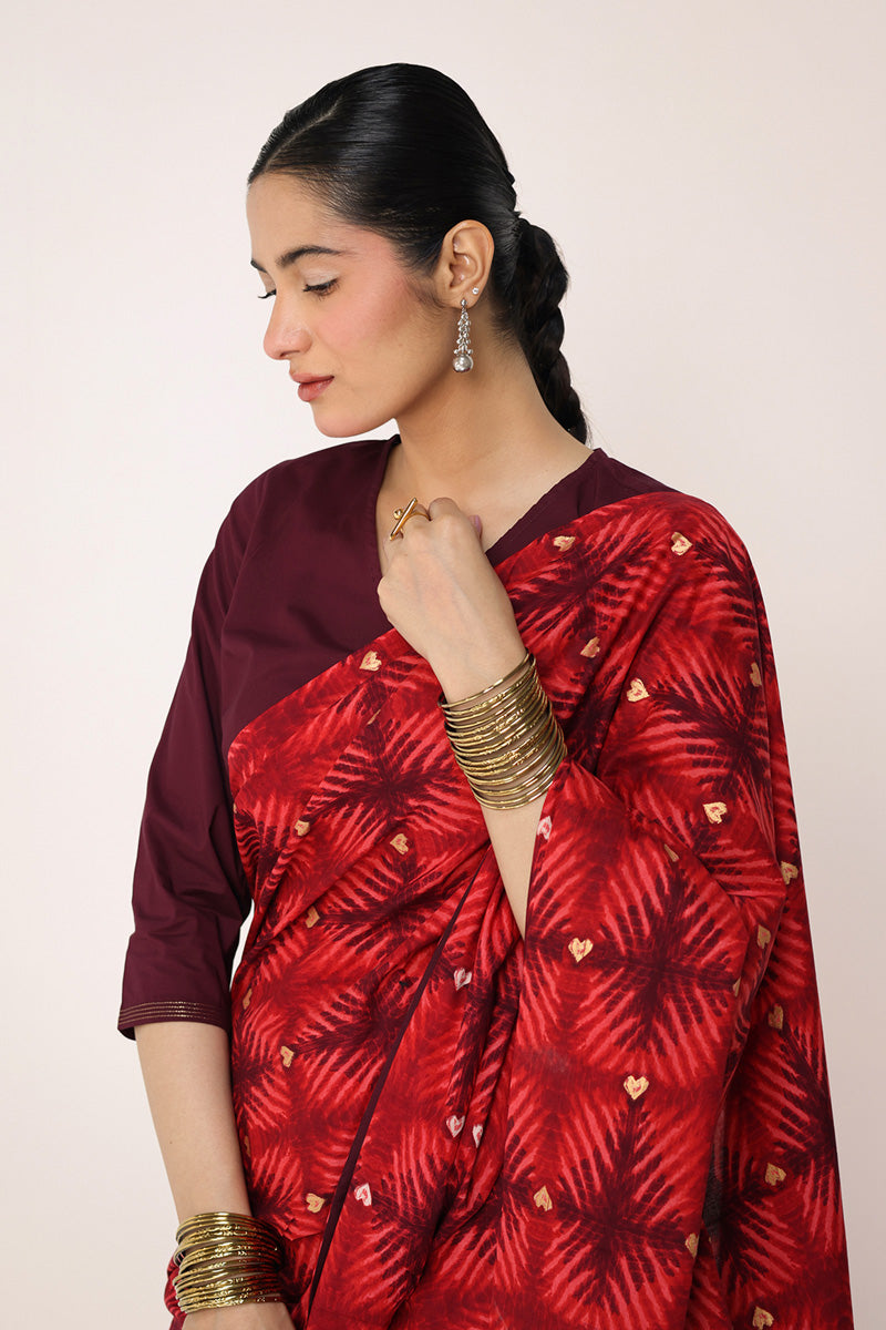 Tapestry of Dye Heart Saree