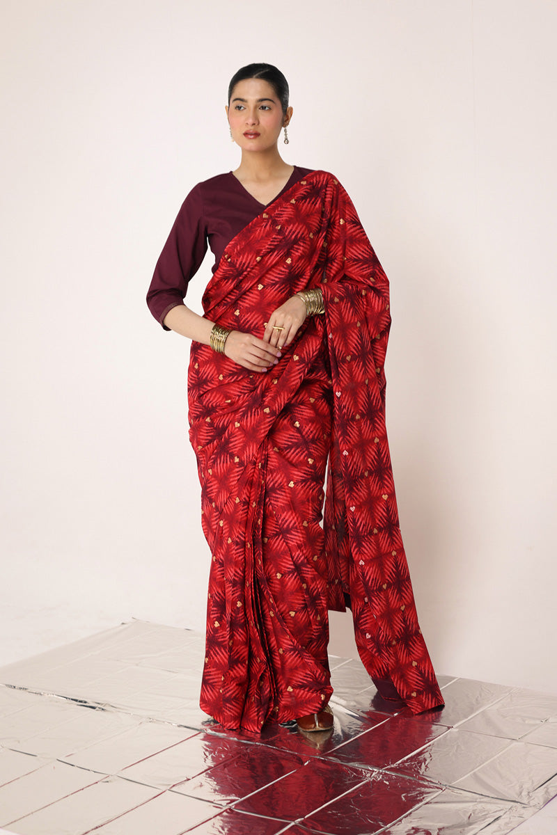 Tapestry of Dye Heart Saree