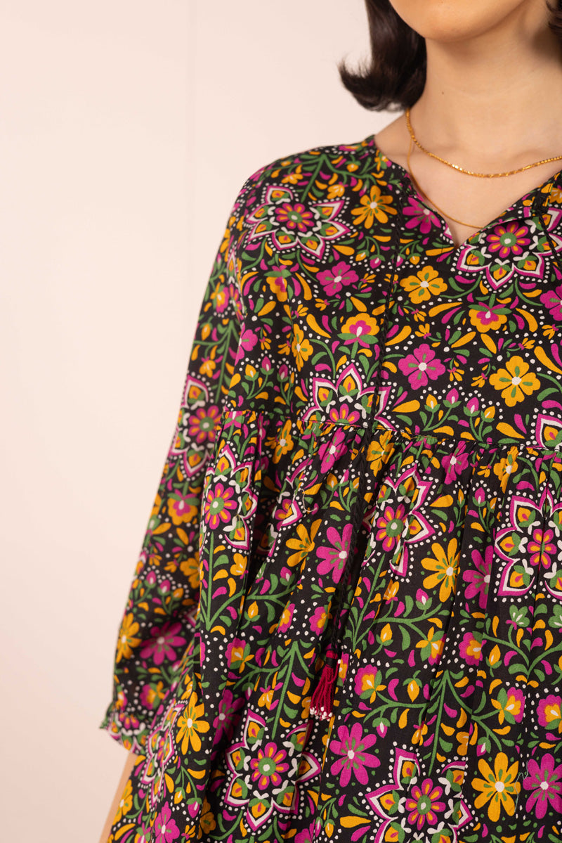 Mexican Floral Bloom Top