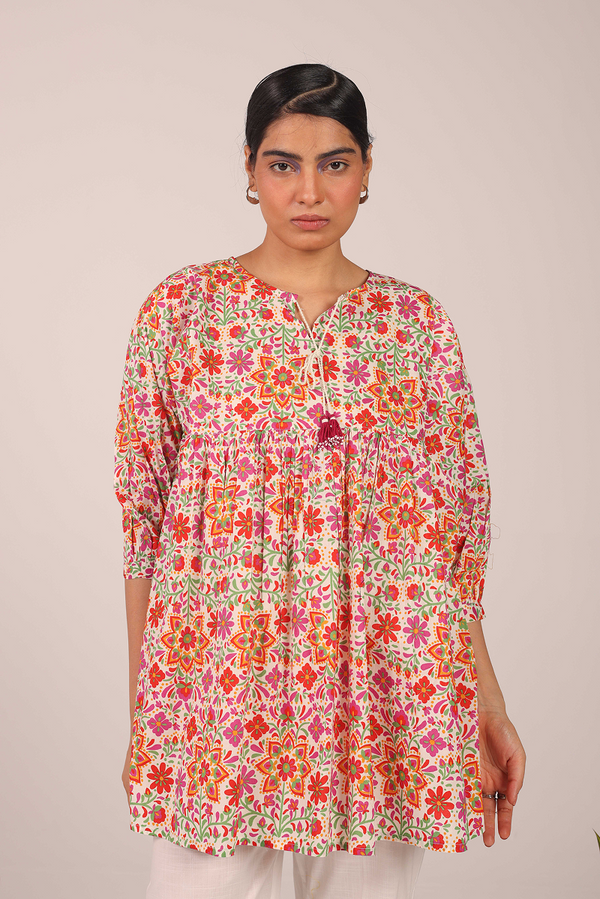 Mexican Floral Bloom Top