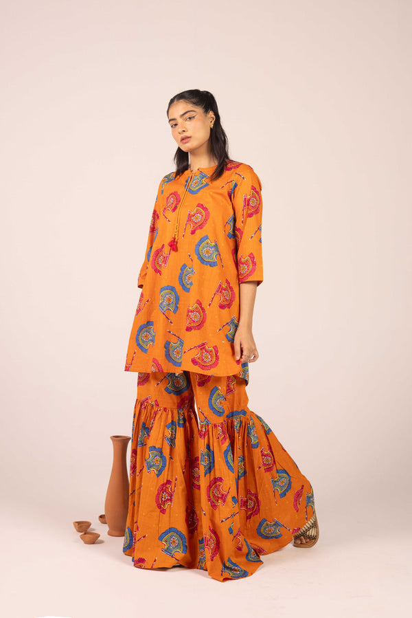 Traditional Pankha Gharara Set