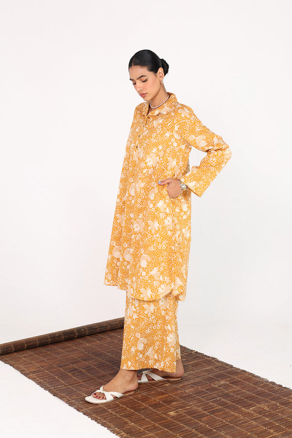 Collared Gul E Aqs Ensemble