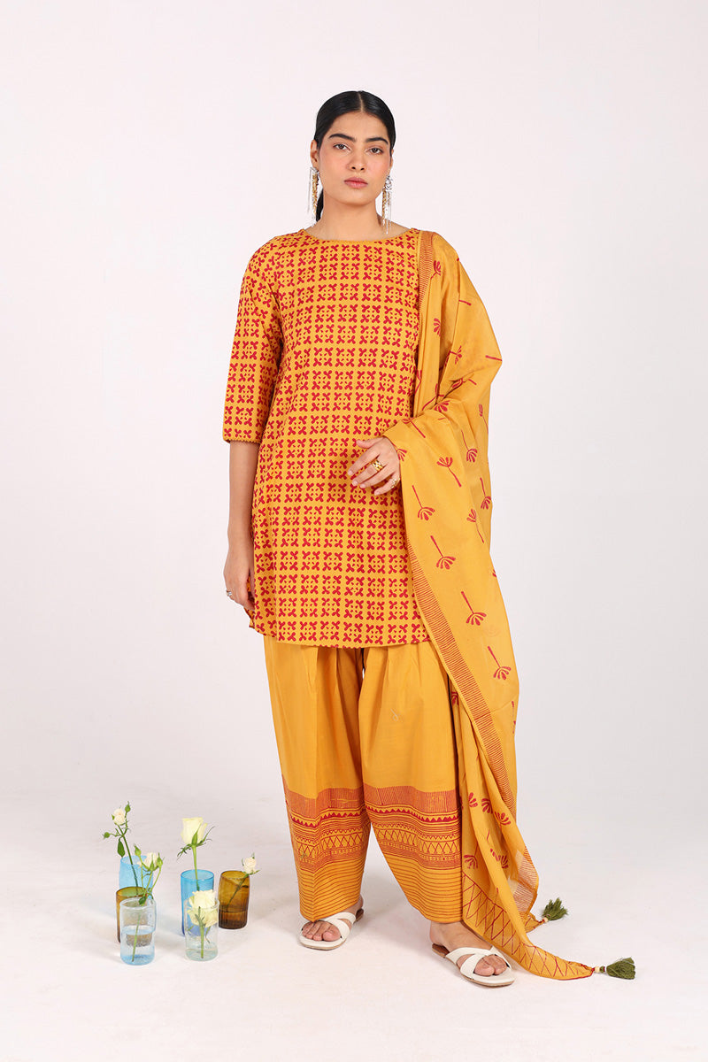 African Charm Block Baat 3 Piece Suit