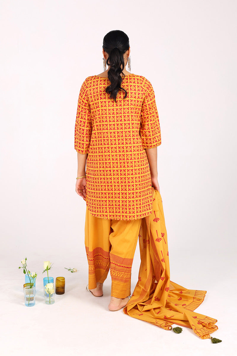 African Charm Block Baat 3 Piece Suit